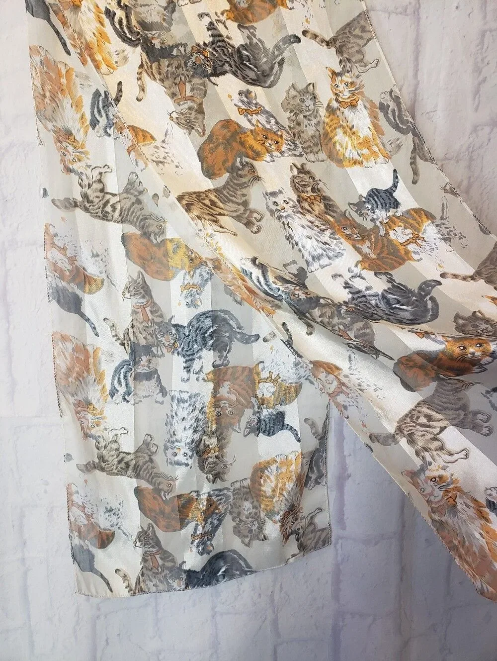 SHEER & SATIN Cats Lightweight Scarf